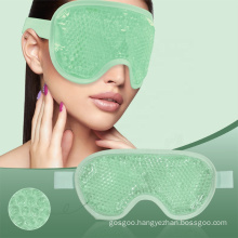 Reusable microwave heating eye cold hot compress PVC Plush back eye sleep heated Ice mask pad gel beads hot cold eye mask